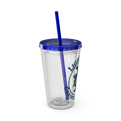 LCC Makos 16oz Tumbler with Straw — Sunsplash Logo