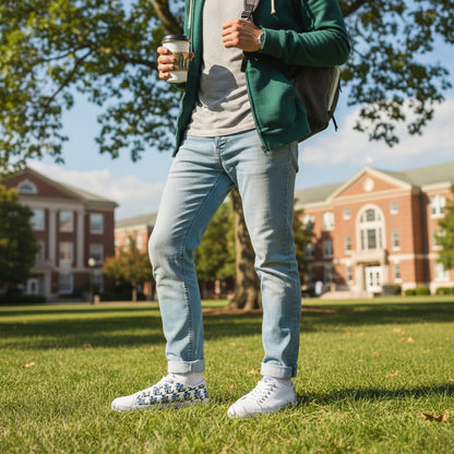 Men's Makos Low Top Sneakers — White Casual Canvas Shoes