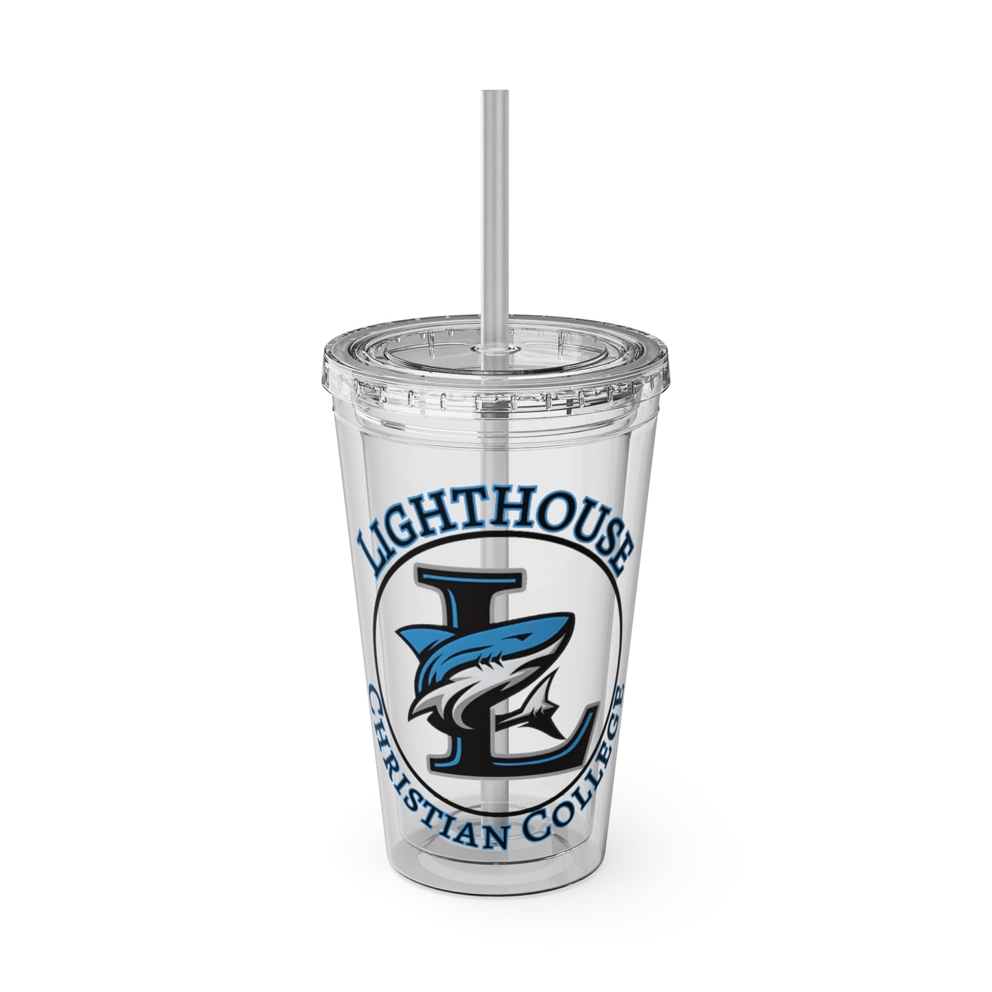 LCC Makos 16oz Tumbler with Straw — Sunsplash Logo