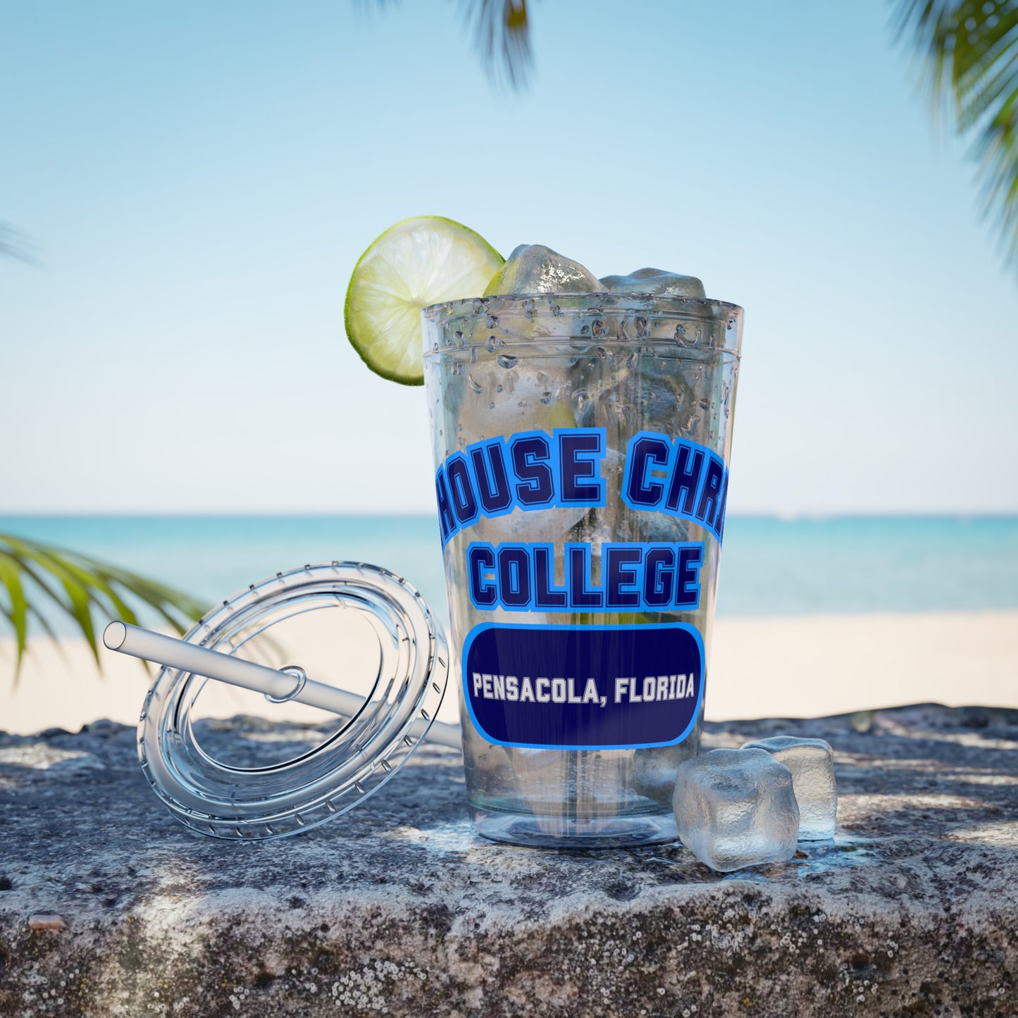 LCC 16oz Clear Tumbler with Straw