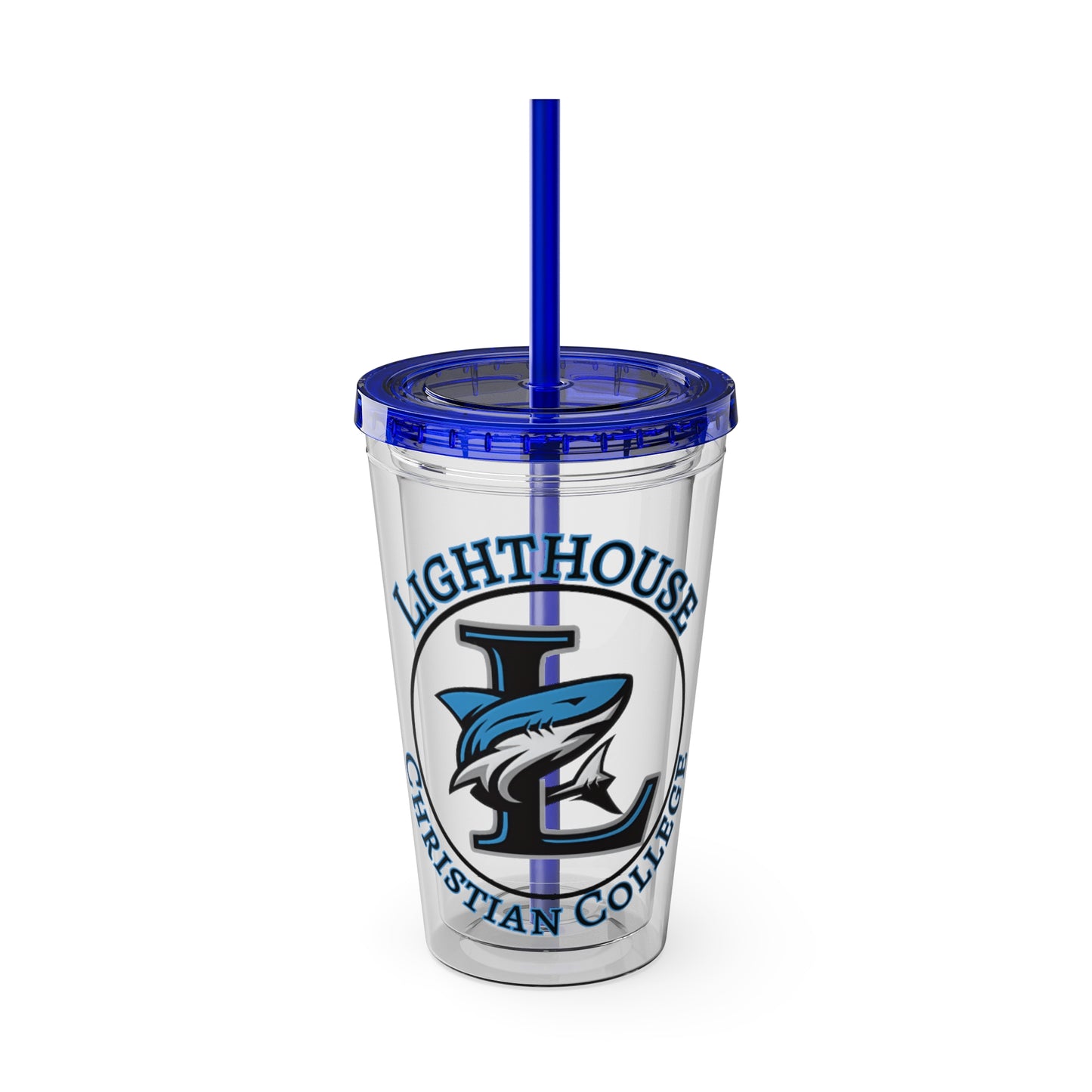 LCC Makos 16oz Tumbler with Straw — Sunsplash Logo