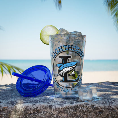 LCC Makos 16oz Tumbler with Straw — Sunsplash Logo