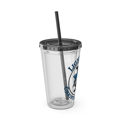 LCC Makos 16oz Tumbler with Straw — Sunsplash Logo
