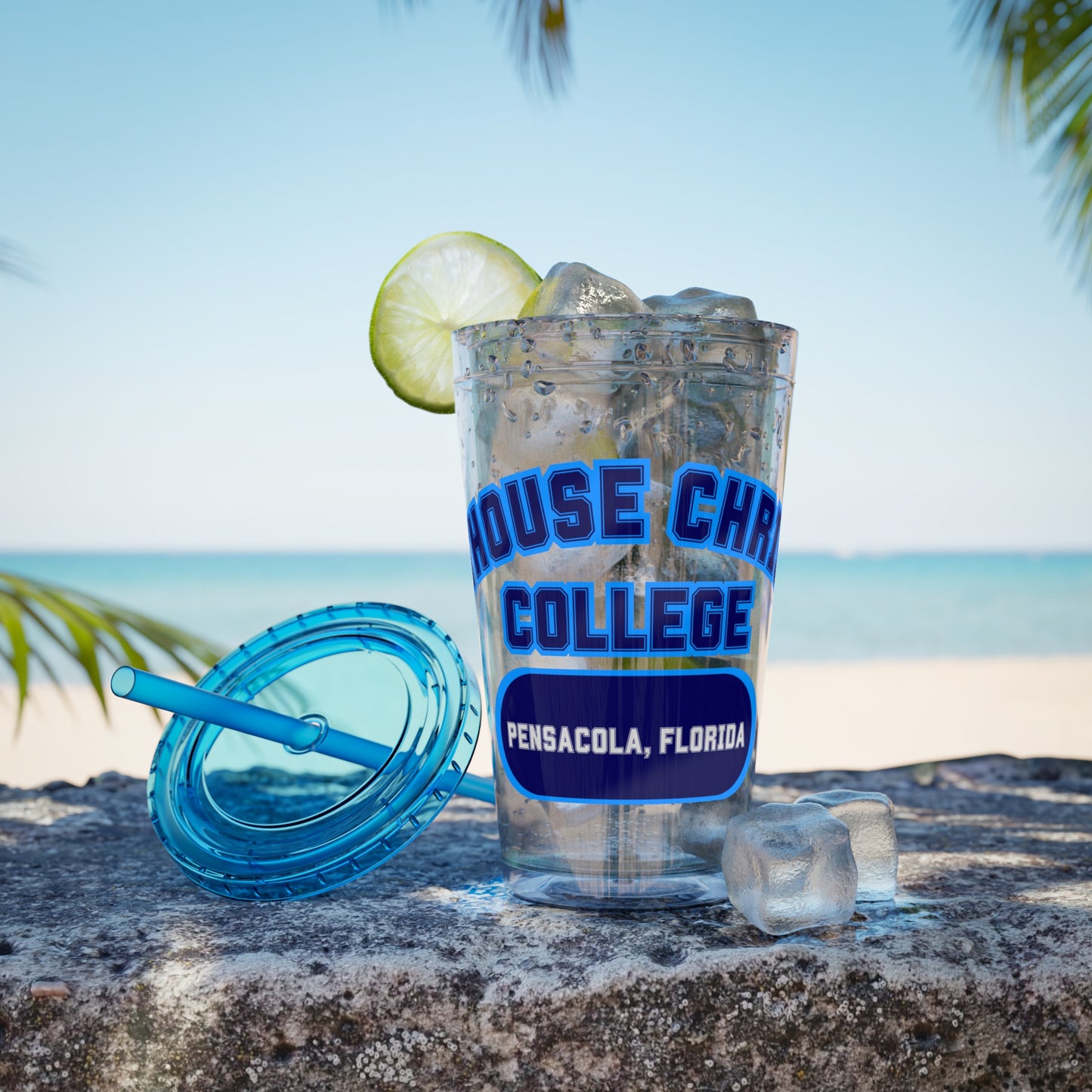 LCC 16oz Clear Tumbler with Straw