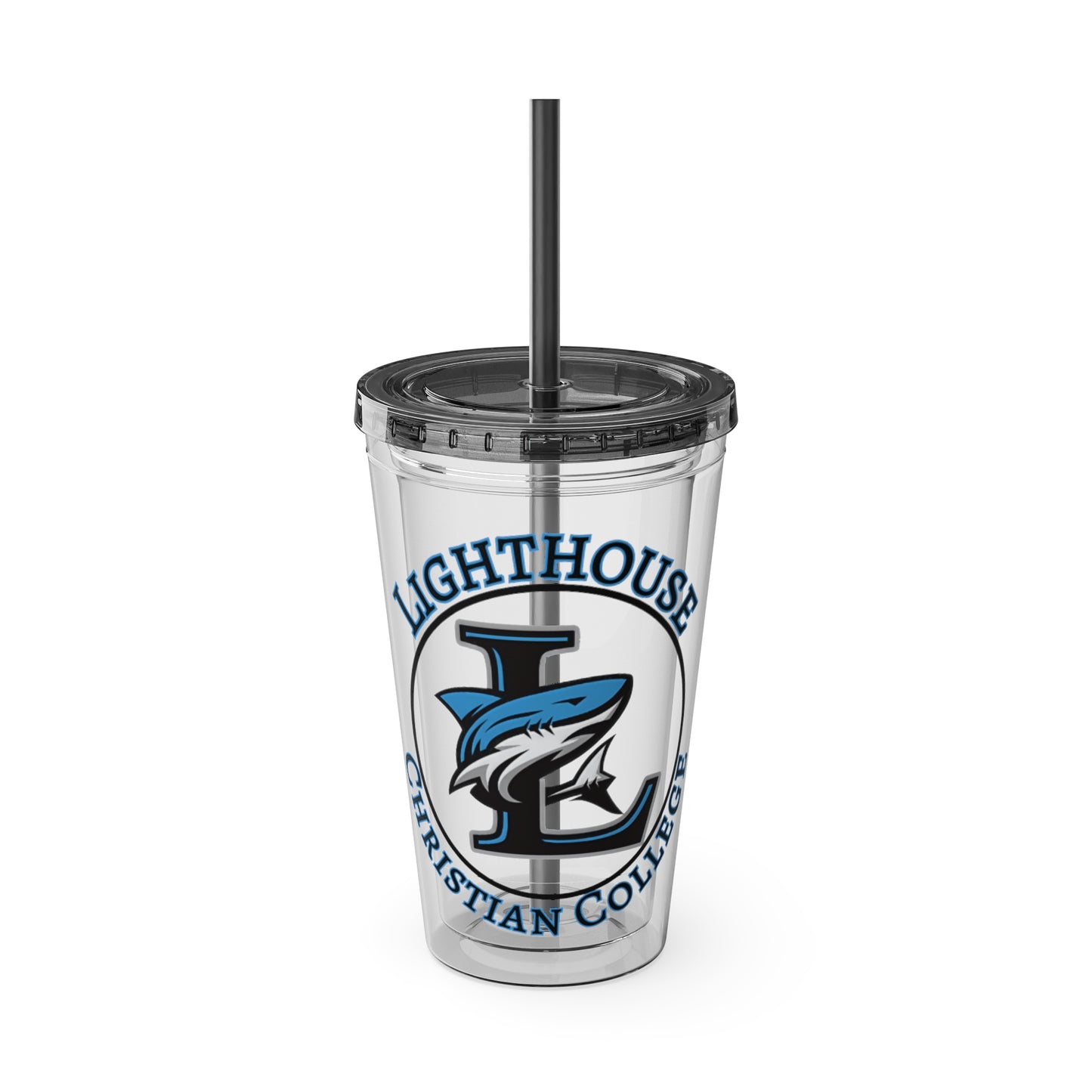 LCC Makos 16oz Tumbler with Straw — Sunsplash Logo
