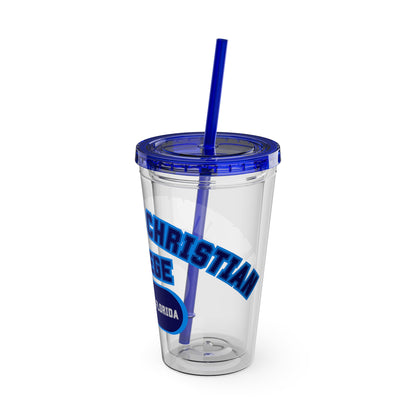 LCC 16oz Clear Tumbler with Straw